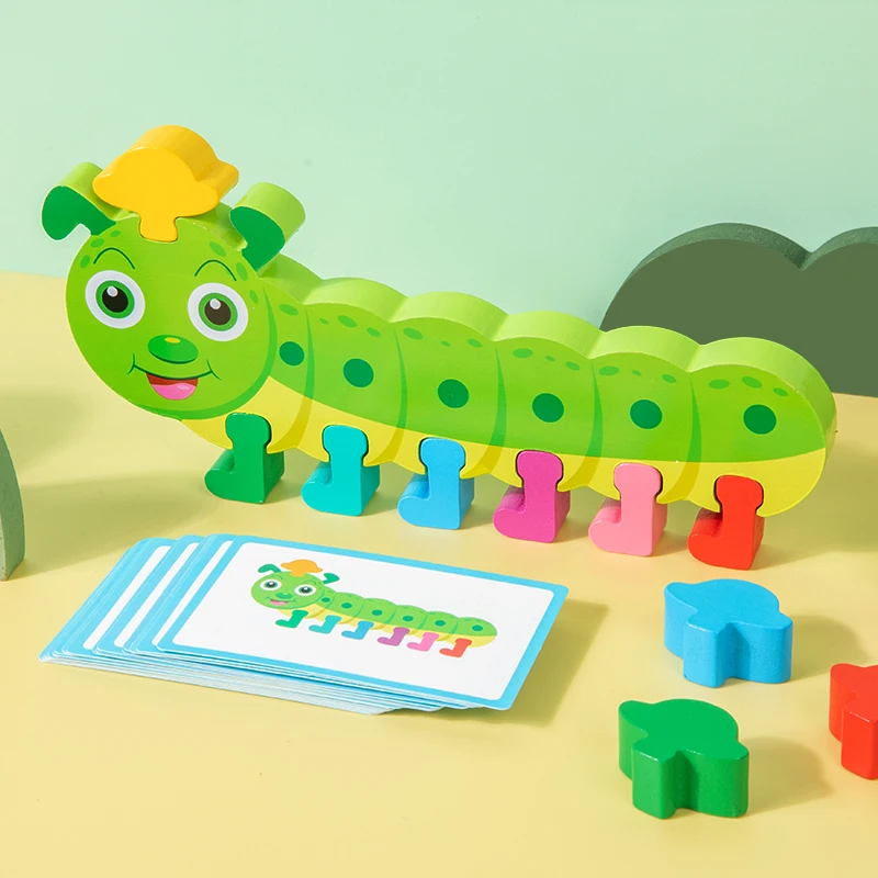 Kids Education Music - Brinquedos de Madeira Montessori: Lagarta Criativa