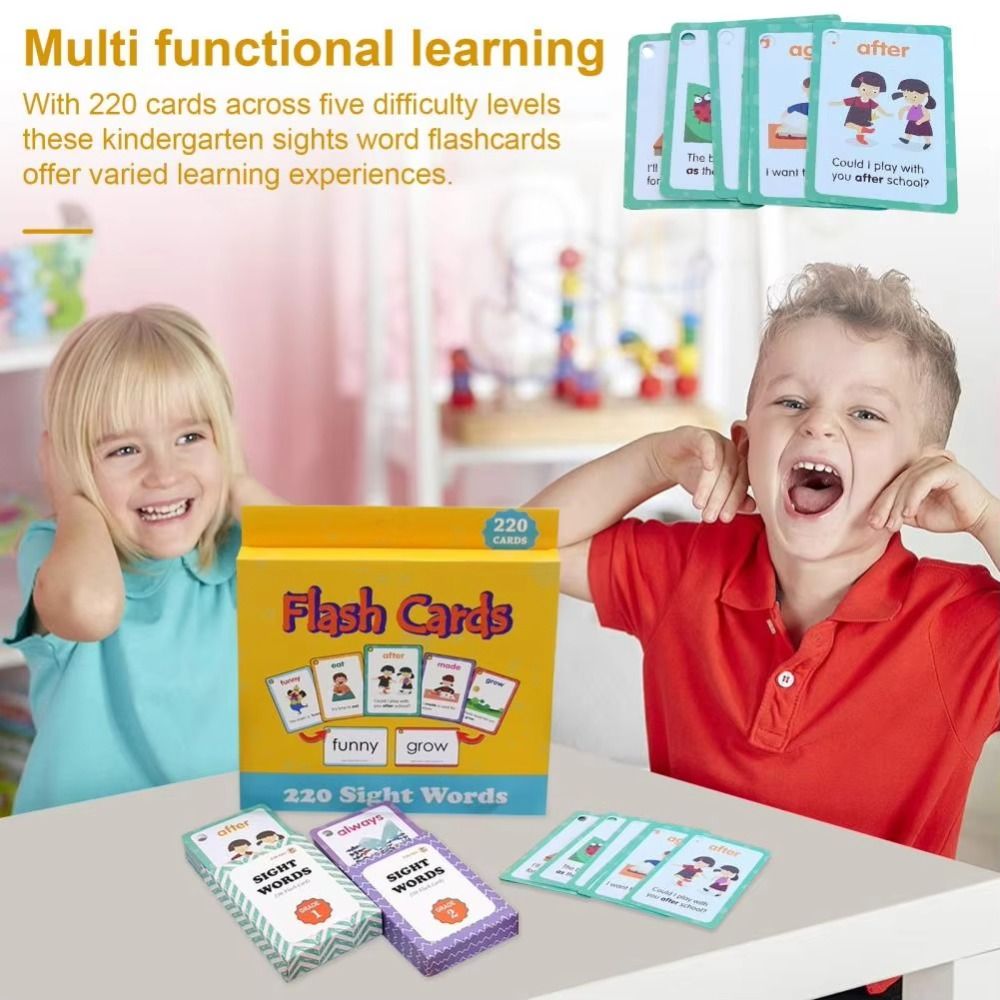 Sight Word Game - Cartões de palavras para aprendizagem visual,