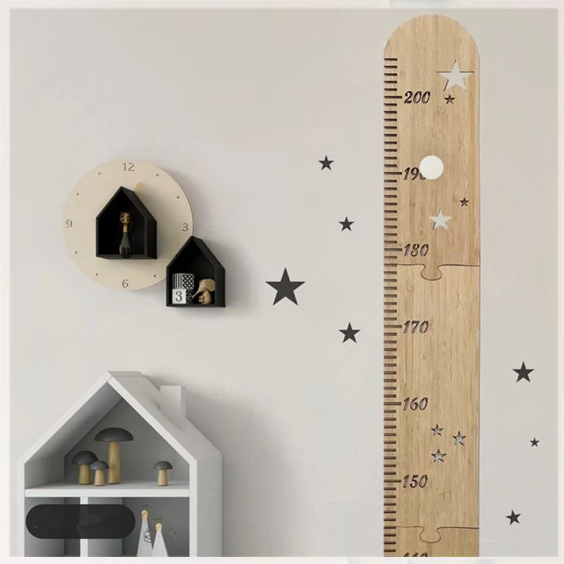Nordic Wooden Height Gauge for - Kids Education Quotes avaliação e preço