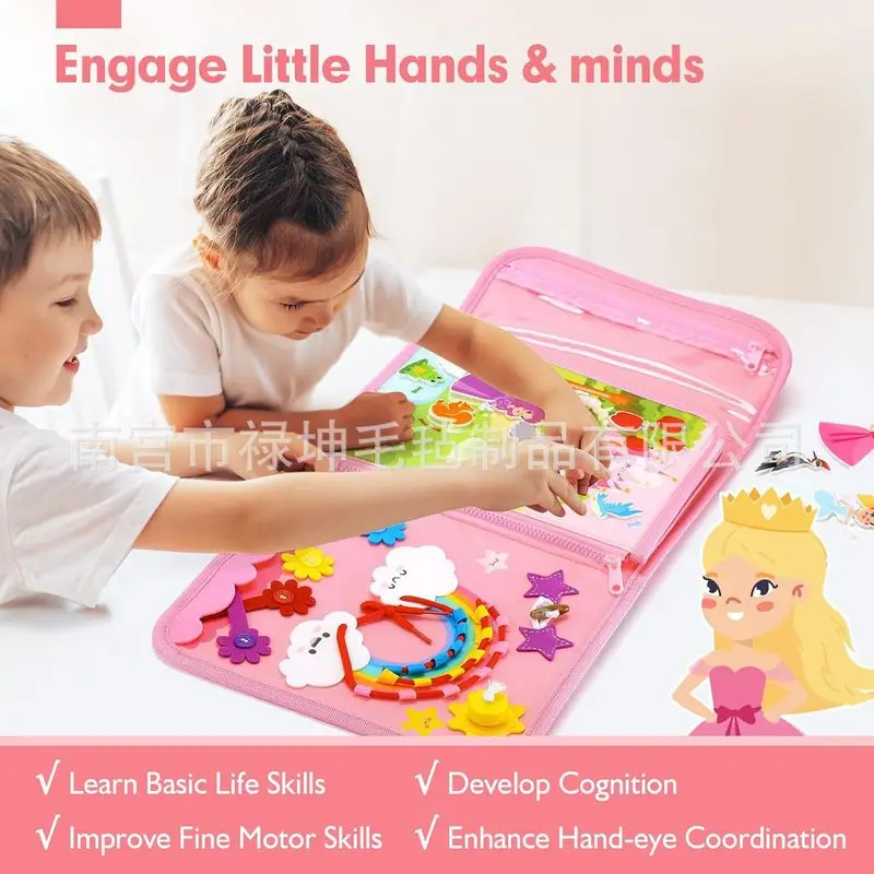 Princess Montessori Felt Busy  - Kids Education Board avaliação e preço